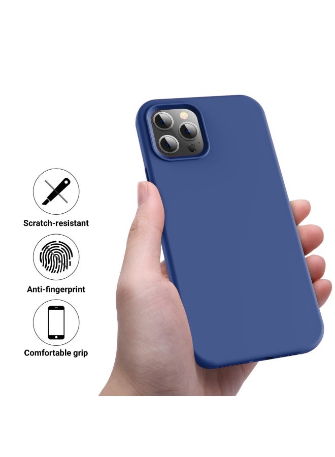 Compatible with iPhone 11 Pro Max Case 6.5 Inch Slim Liquid Silicone 4 Layers Soft Gel Rubber Shockproof Protective Phone Case with Anti Scratch Microfiber Lining (blue) - Image 2
